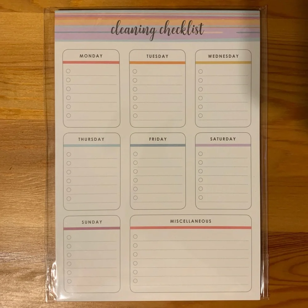 Erin Condren Cleaning Checklist Notepad